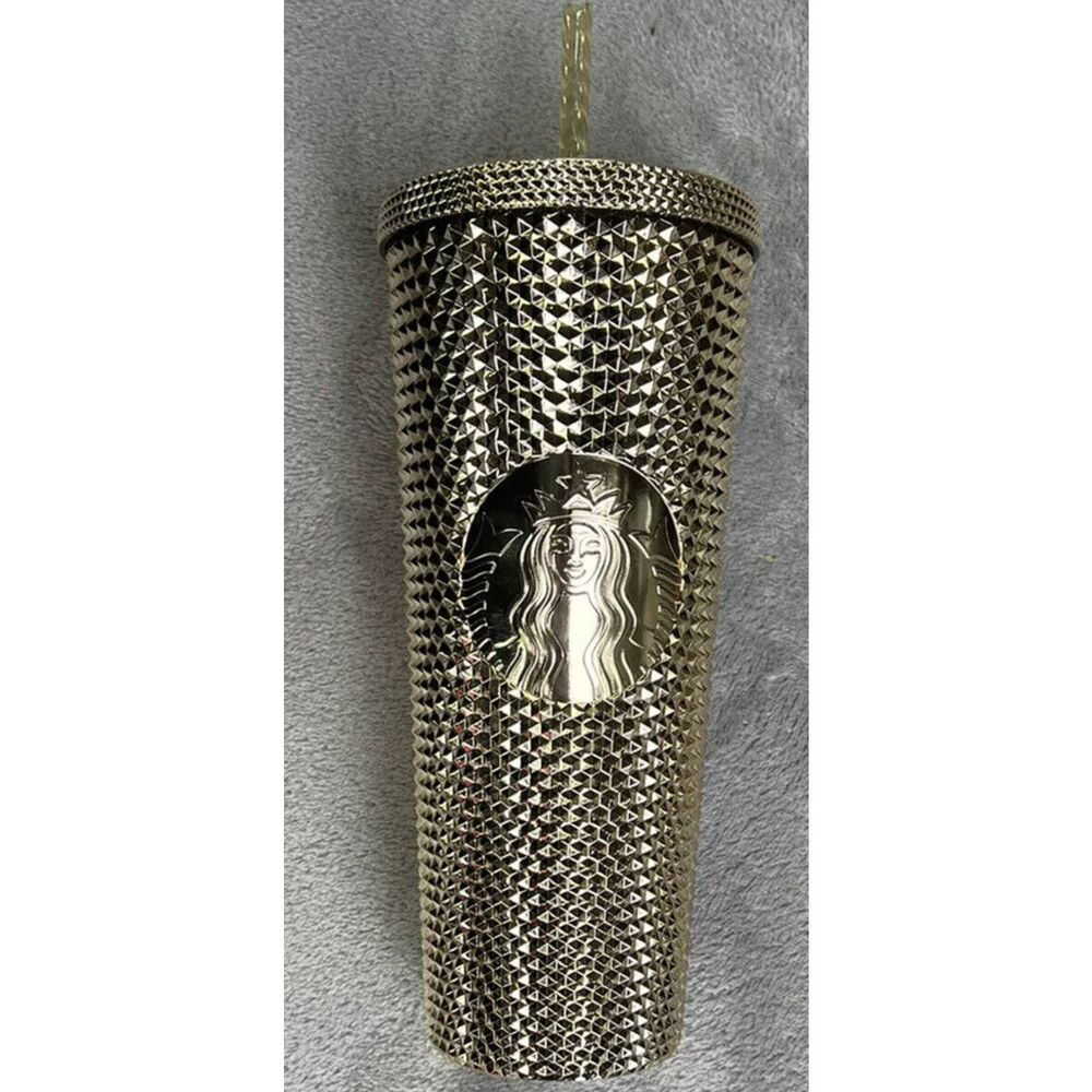 Starbucks Gold Studded Tumbler Cup Venti 24 oz Holidays Christmas 2022 NWT
